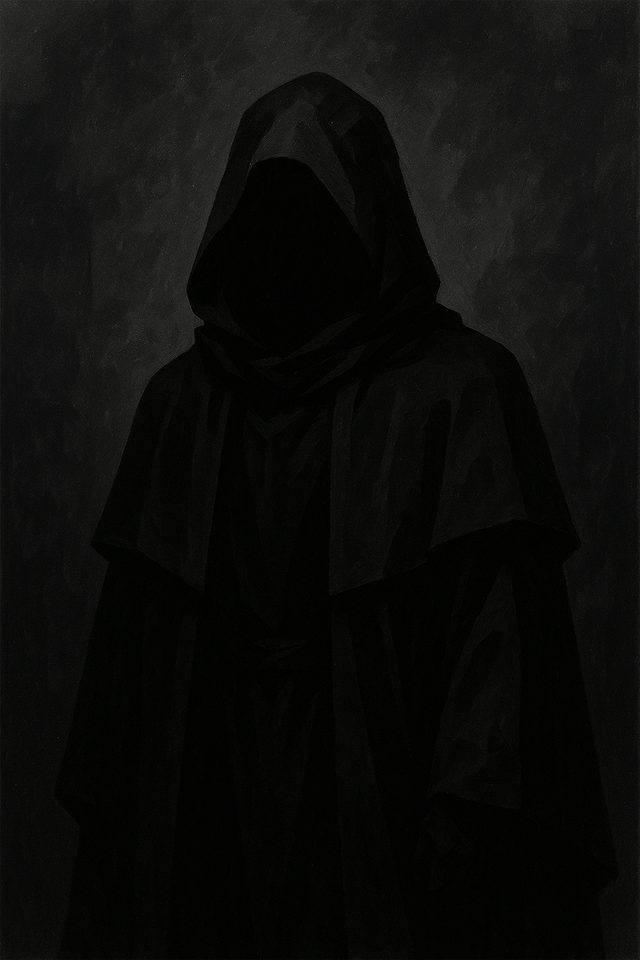 Silhouette encapuchonnée sans visage